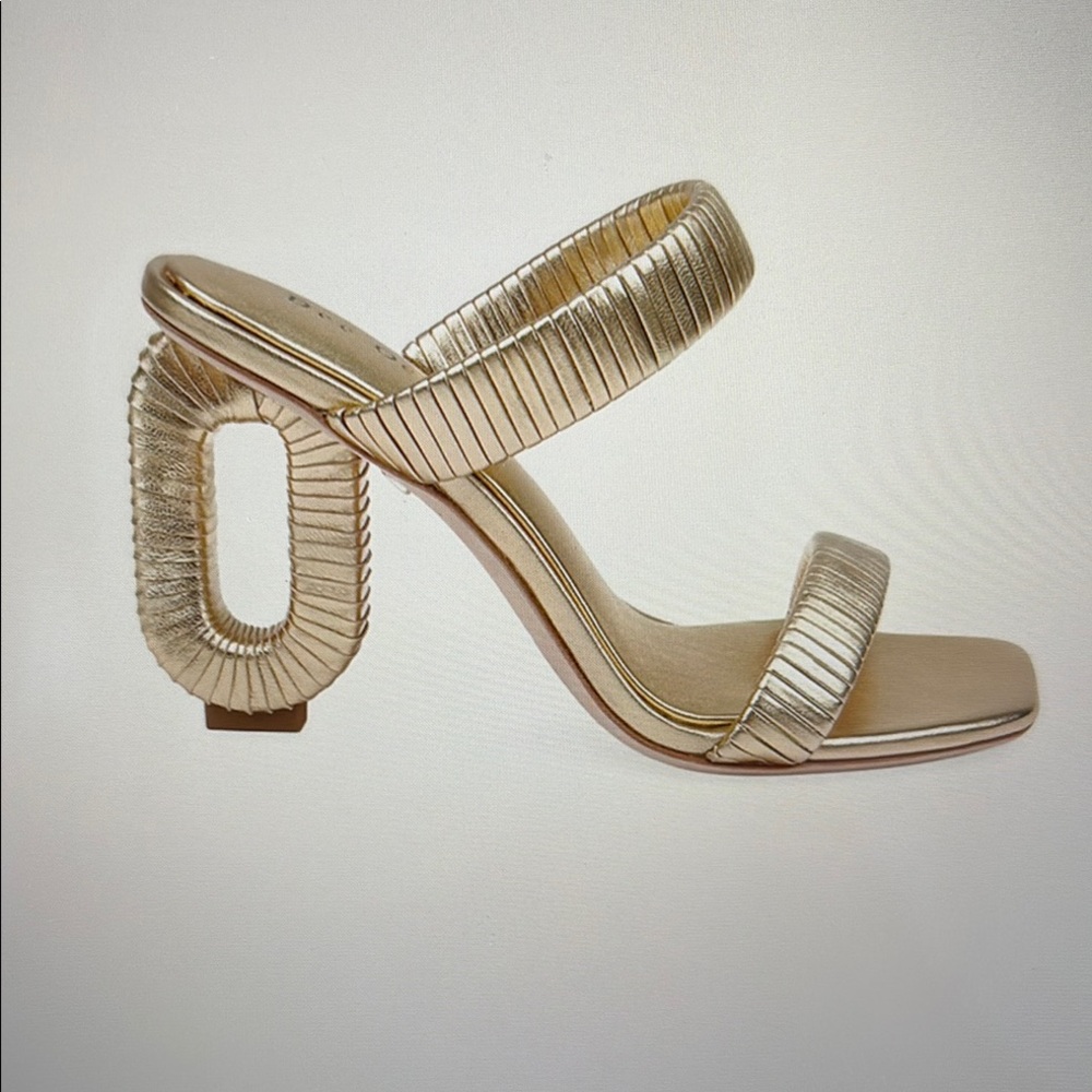 Chic Gold Strappy Heels